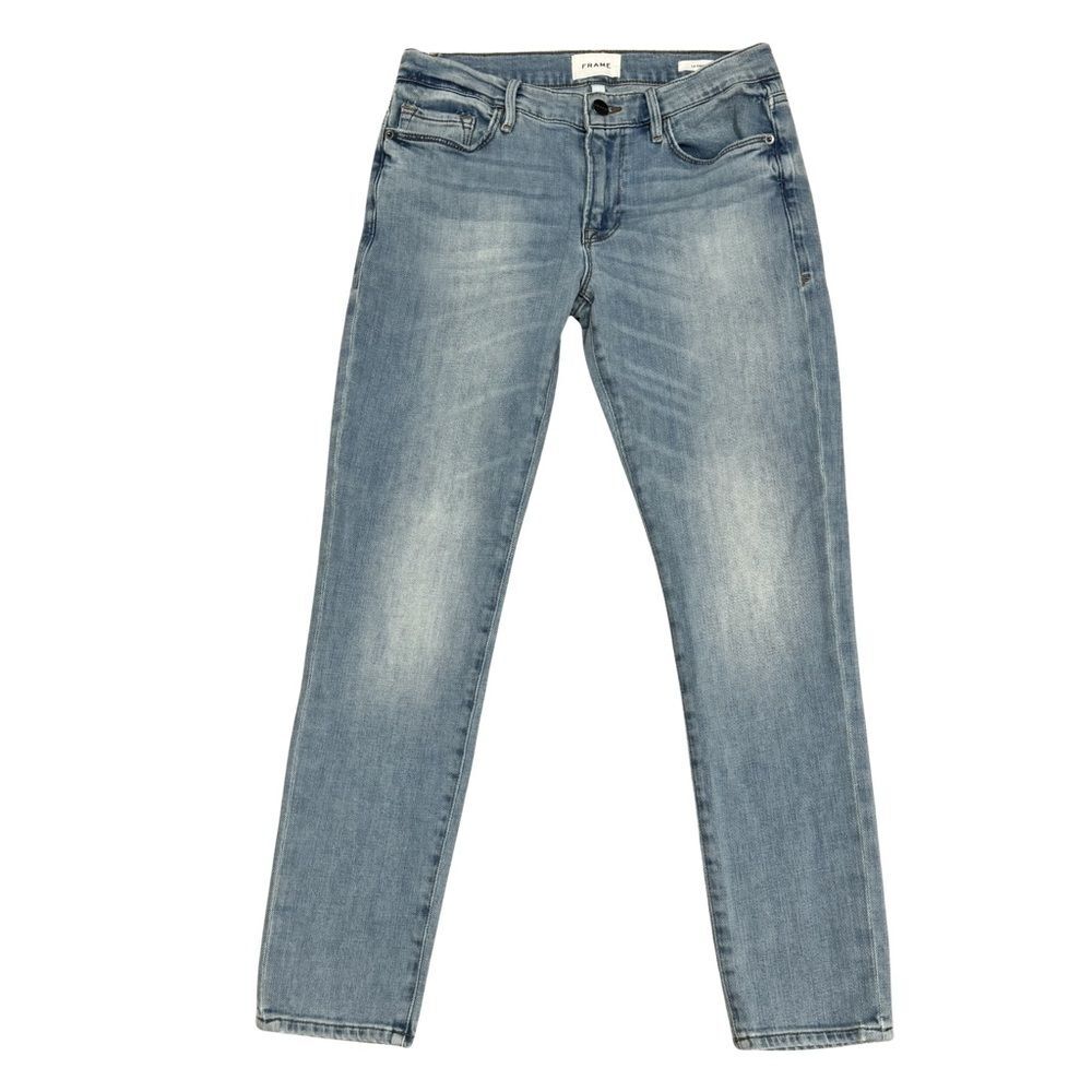 FRAME Le Garcon Jeans Womens 27 Light Wash Skinny Straight Ankle Denim Blue